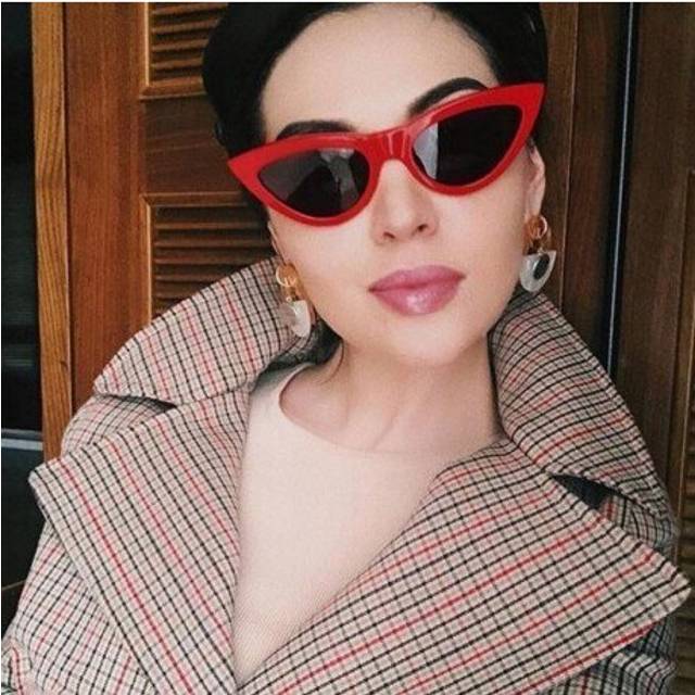 (Brown) Vintage Cateye Sunglasses Women Sexy Retro Cat Eye Sunglasses Colorful Eyewear For Men/Women Sun Glasses Brand Designer 1500R