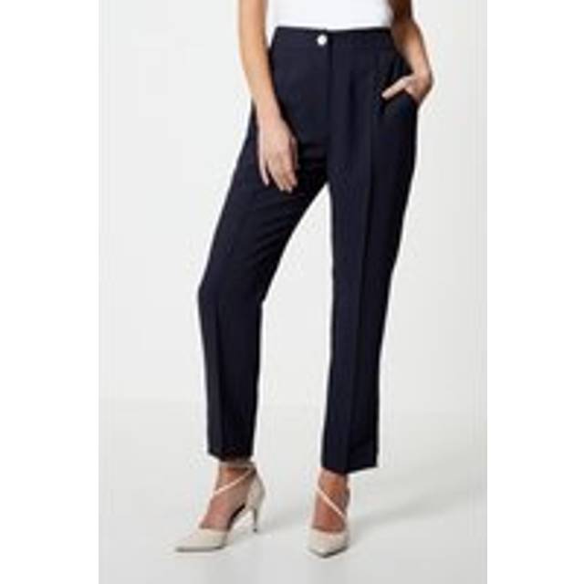Wallis Womens Petite Split Hem Tapered Trousers - Navy - Size 18 Regular