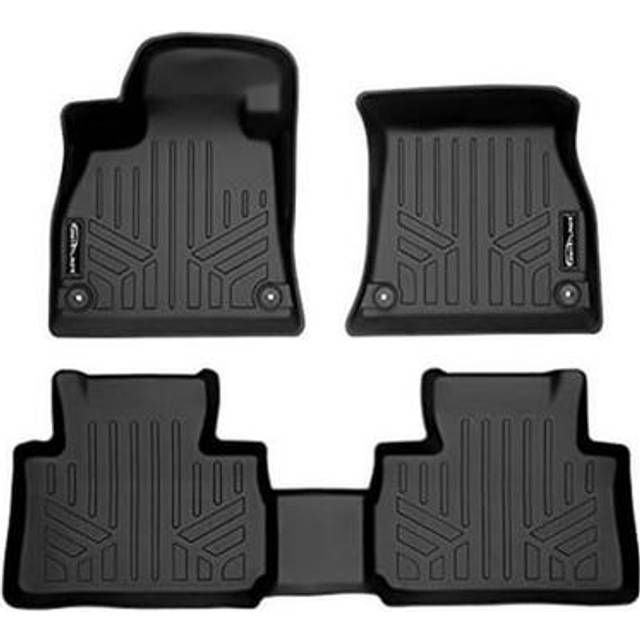Smartliner SA0559-B0559 All Weather Custom Fit Black 2 Row Floor Mat Liner Set for 2019-2022 Audi E-Tron