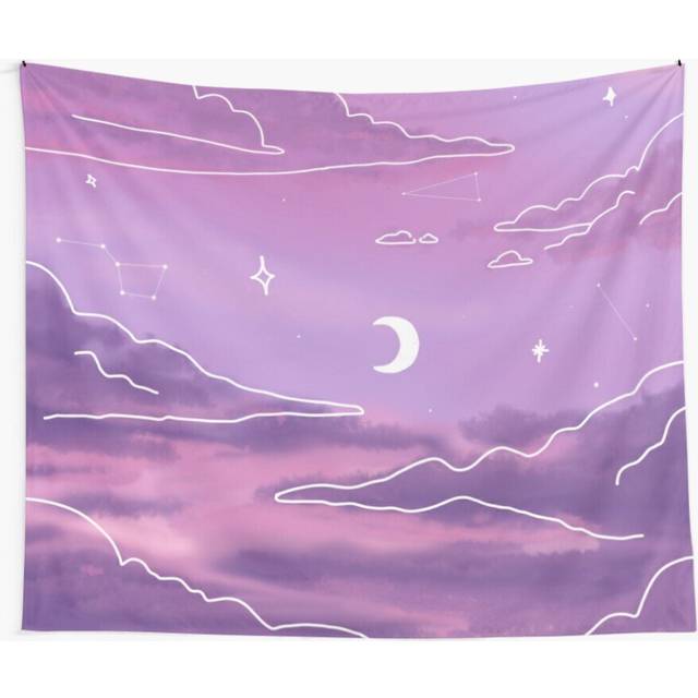 Tapestry 60x50inch Purple Sunset View Wall Hanging Art DÃ©cor Living Room