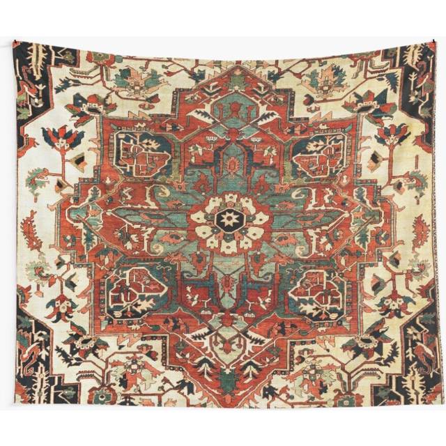 Tapestry 60x50inch Antique Persian Heriz Rug Print Wall Hanging Art DÃ©cor Living Room