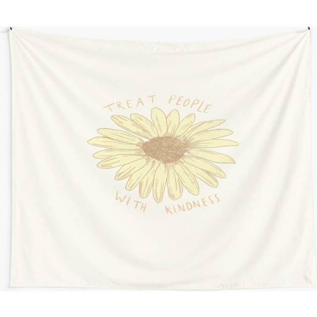 Tapestry 60x50inch Treat People With Kindness Yellow Daisy Wall Hanging Art DÃ©cor Living Room