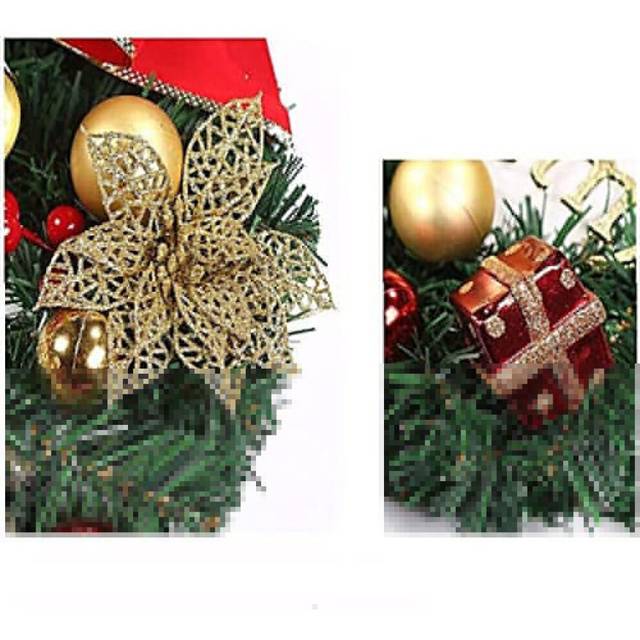 kairui 35CM Artificial Christmas Wreath for Door Christmas Wreath Christmas Decoration Christmas Stick(Gift)