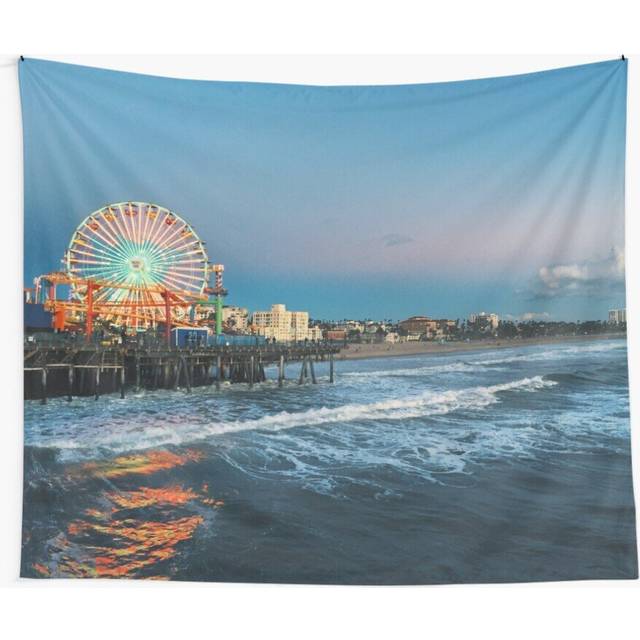 Tapestry 60x50inch Ferris Wheel - Santa Monica Pier, California Wall Hanging Art DÃ©cor Living Room