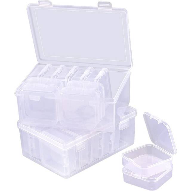 22 Pcs Plastic Storage Cases, Small Bead Storage Box with Lids Rectangle Clear Bead Storage Container Organizer