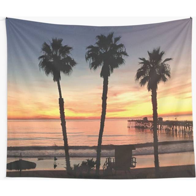 Tapestry 60x50inch California Beach Sunset Wall Hanging Art DÃ©cor Living Room