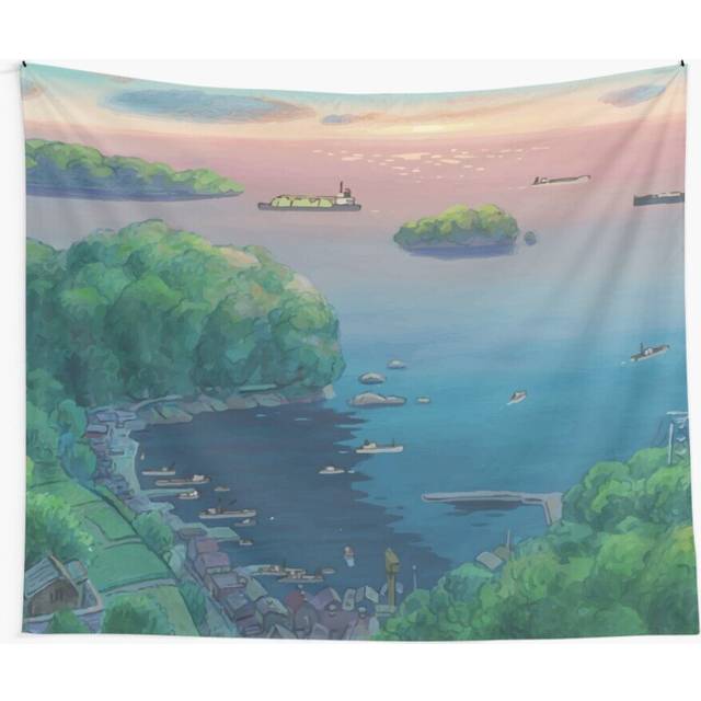 Tapestry 60x50inch Anime Inspired Ocean Landscape Wall Hanging Art DÃ©cor Living Room