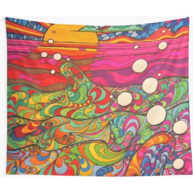 Tapestry 60x50inch Psychedelic Trippy Hippy Colorful Illustration Wall Hanging Art DÃ©cor Living Room