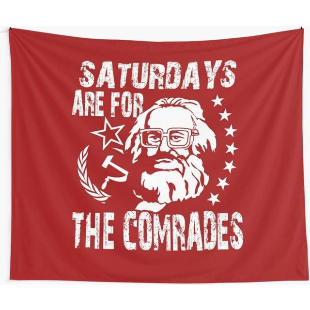 Tapestry 60x50inch Vintage Soviet Funny Marx Meme Russian Saturdays Are For The Comrades Wall Hanging Art DÃ©cor Living Room