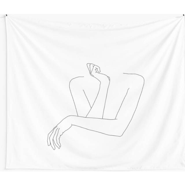 Tapestry 60x50inch Folded arms line drawing - Anna Wall Hanging Art DÃ©cor Living Room