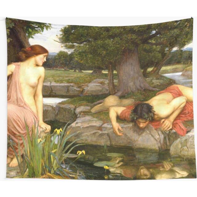 Tapestry 60x50inch Echo and Narcissus - John William Waterhouse Wall Hanging Art DÃ©cor Living Room