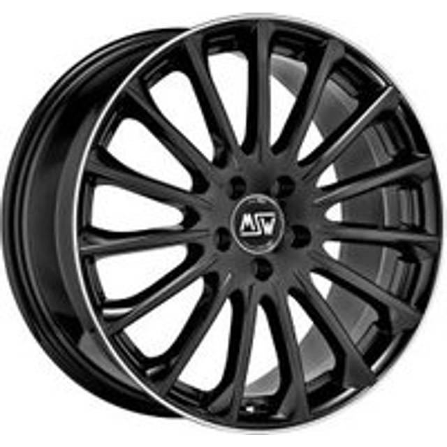 MSW 30 Alloy Wheels In Gloss Black Diamond Lip Set Of 4 - 18x9 Inch ET40 5x112 PCD, Black