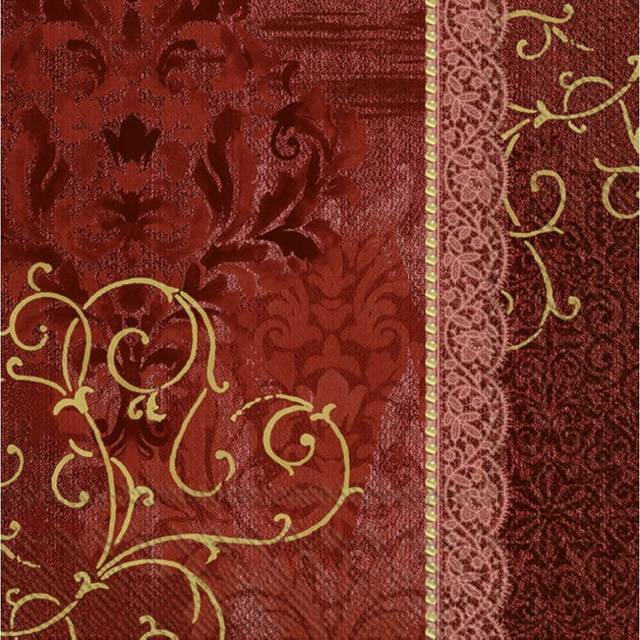 Christmas Gold & Red Printed Cocktail Paper Napkin 20-Pack Disposable 3-Ply