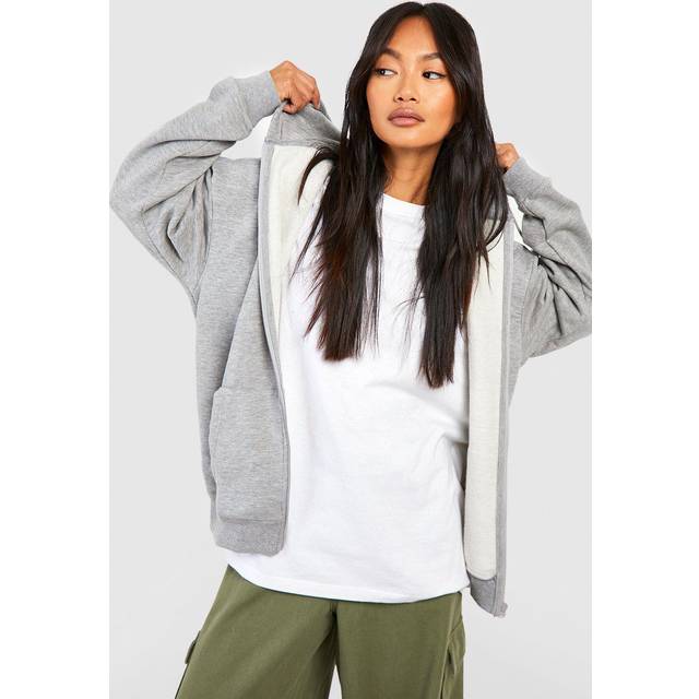 Womens Basic Zip Through Hoodie - Grey - Xs, Grey