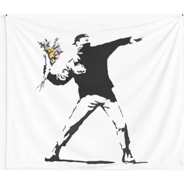 Tapestry 60x50inch Rage Flower Bomber Stencil Wall Hanging Art DÃ©cor Living Room