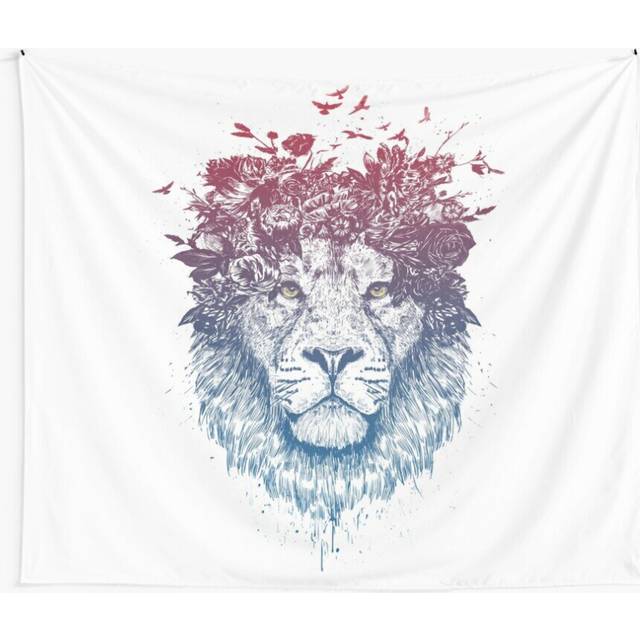 Tapestry 60x50inch Floral lion III Wall Hanging Art DÃ©cor Living Room