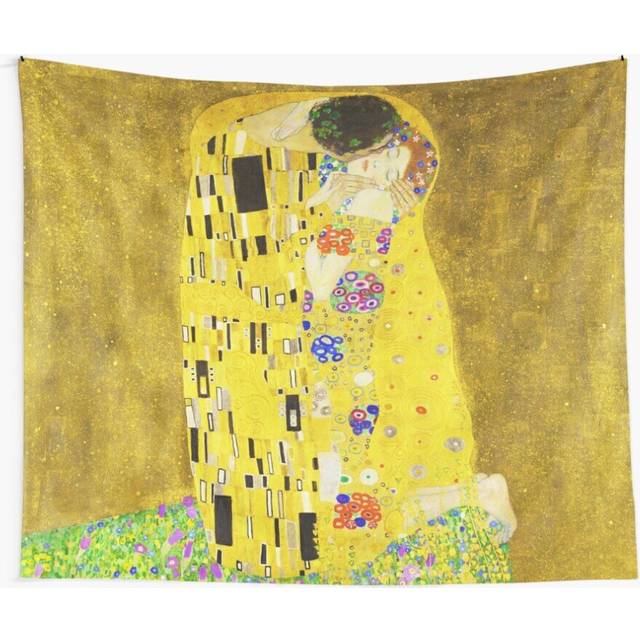 Tapestry 60x50inch HD The Kiss, by Gustav Klimt 1907-1908 HIGH DEFINITION Wall Hanging Art DÃ©cor Living Room