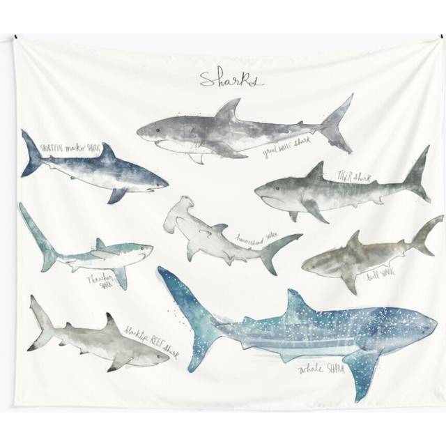 Tapestry 60x50inch Sharks - Landscape Format Wall Hanging Art DÃ©cor Living Room