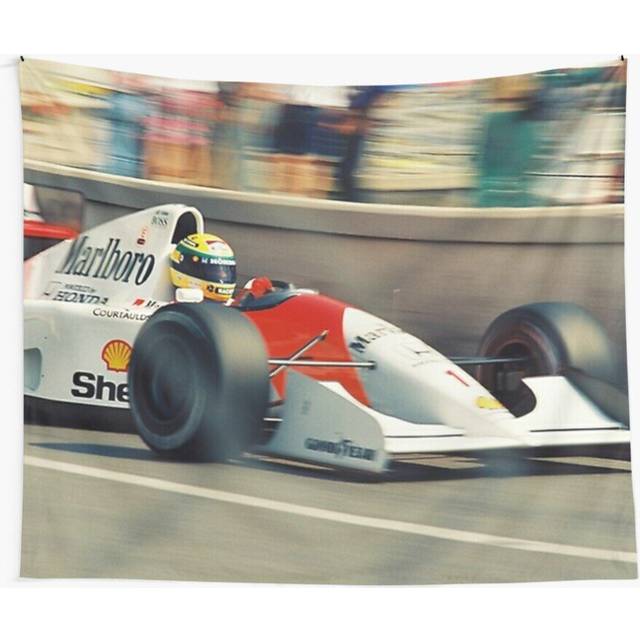 Tapestry 60x50inch Ayrton Senna Monaco GP poster Wall Hanging Art DÃ©cor Living Room