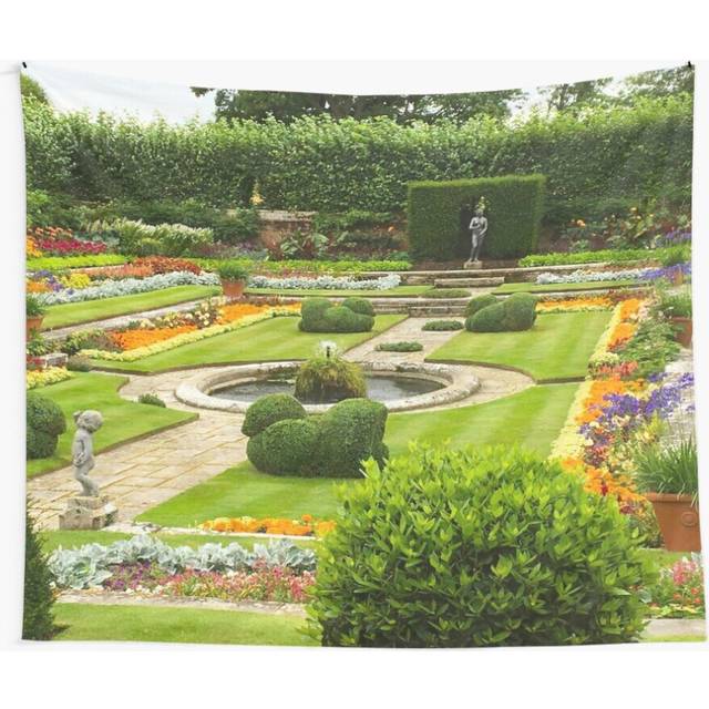 Tapestry 60x50inch Hampton Court Palace Garden in Summer London England Cottagecore Photograph Wall Hanging Art DÃ©cor Living Room