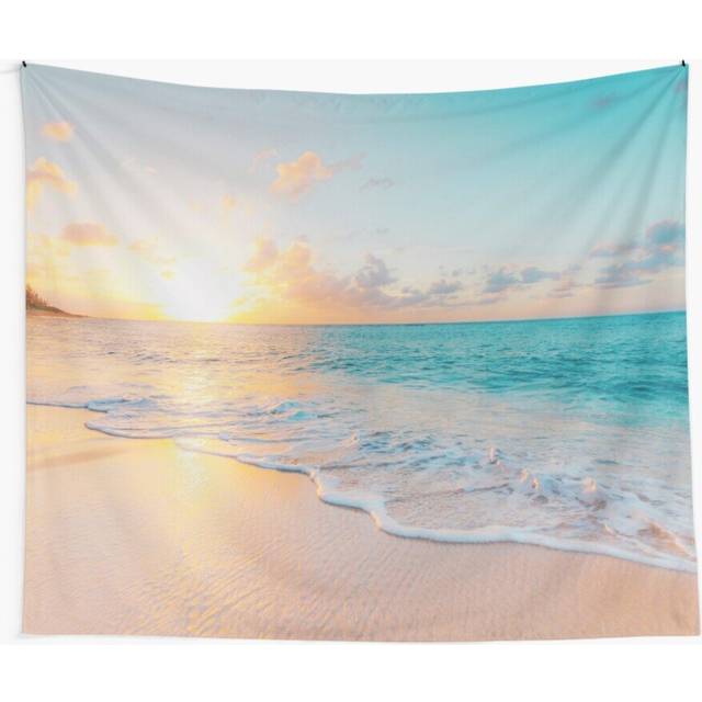 Tapestry 60x50inch Sunset on Beach, Ocean Scene Print Wall Hanging Art DÃ©cor Living Room