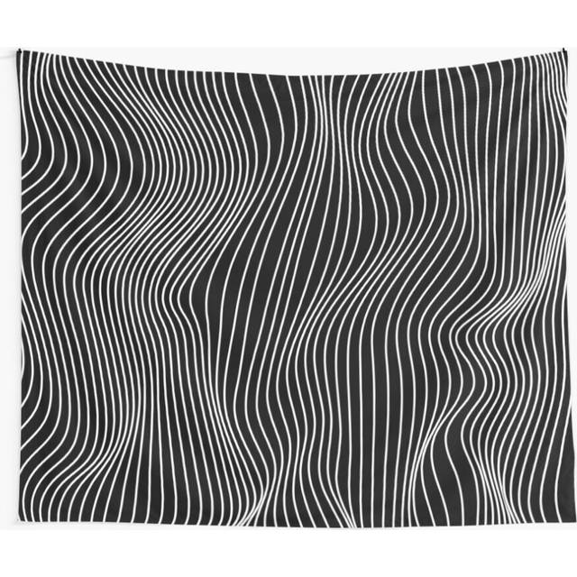 Tapestry 60x50inch Optical Illusion Minimal Lines Wall Hanging Art DÃ©cor Living Room