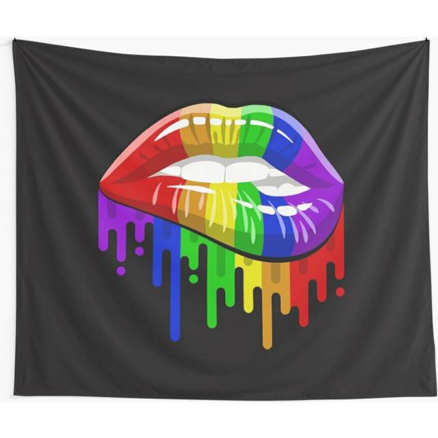 Tapestry 60x50inch LGBT Lips in Rainbow Flag Colours for Gay Pride! Wall Hanging Art DÃ©cor Living Room