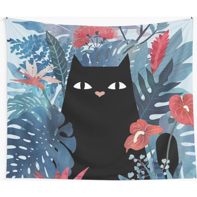 Tapestry 60x50inch Popoki (Blue Version) Wall Hanging Art DÃ©cor Living Room