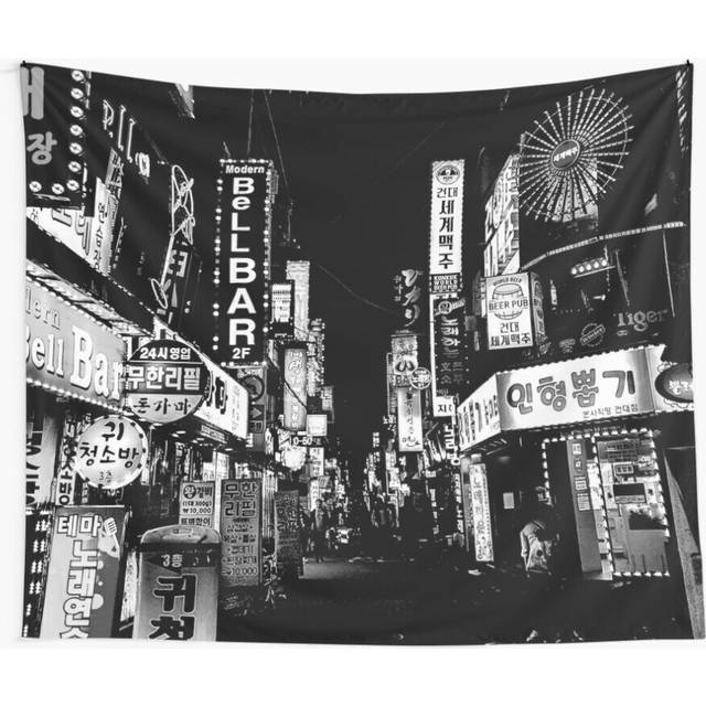 Tapestry 60x50inch black and white nights Wall Hanging Art DÃ©cor Living Room