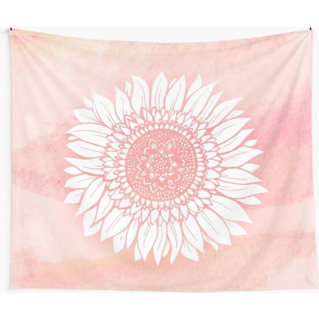 Tapestry 60x50inch Pink Watercolor Flower Wall Hanging Art DÃ©cor Living Room