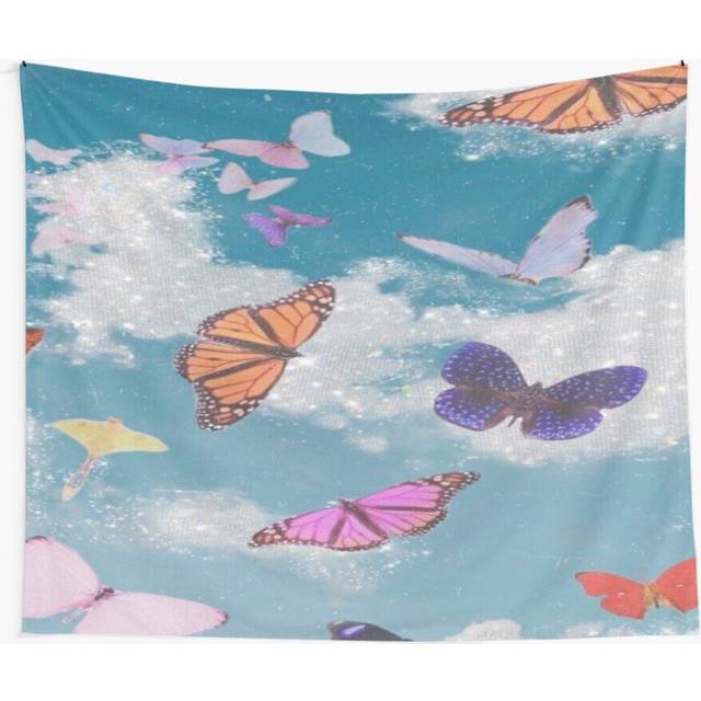 Tapestry 60x50inch Aesthetic Butterflies Wall Hanging Art DÃ©cor Living Room
