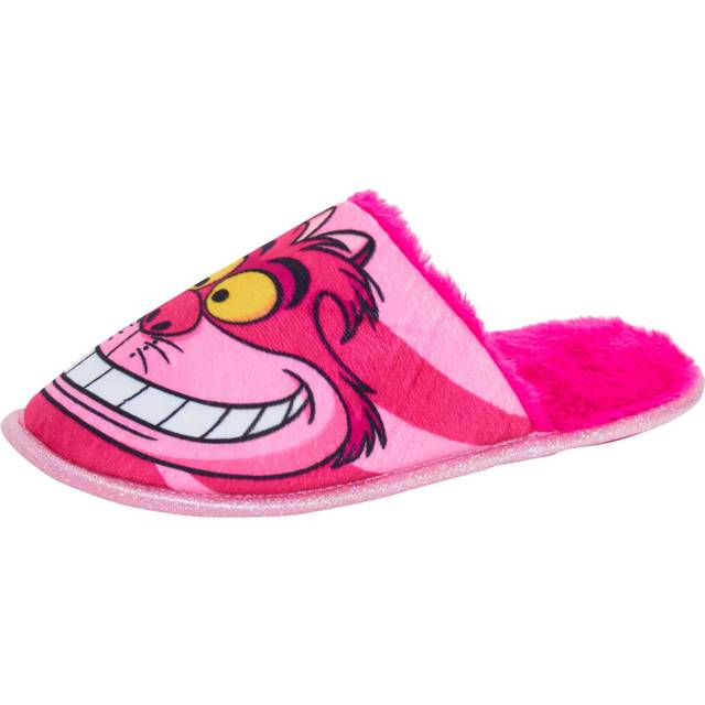 (4 UK) Disney Cheshire Cat Slippers For Women Teens Girls Slip On Mules House Shoes