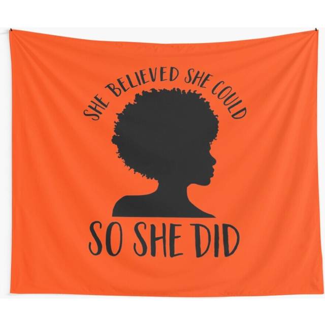 Tapestry 60x50inch Black Pride for Women- Melanin Queen- She Believed She Could So She Did- Black History Month Wall Hanging Art DÃ©cor Living Room