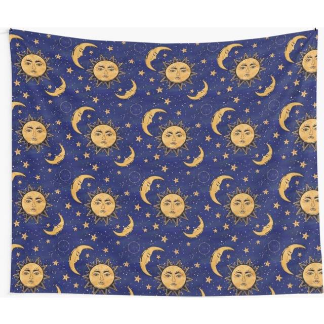 Tapestry 60x50inch Vintage moon and sun stars celestial Wall Hanging Art DÃ©cor Living Room