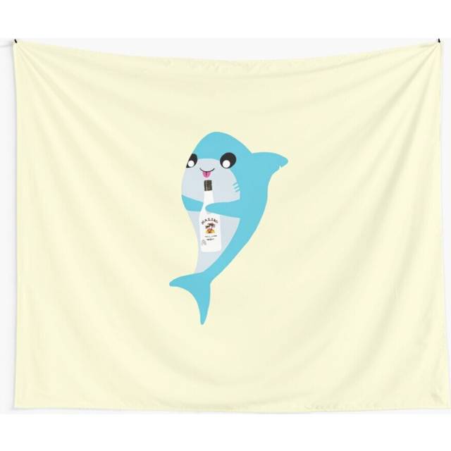 Tapestry 60x50inch Shark Drinking Malibu Wall Hanging Art DÃ©cor Living Room