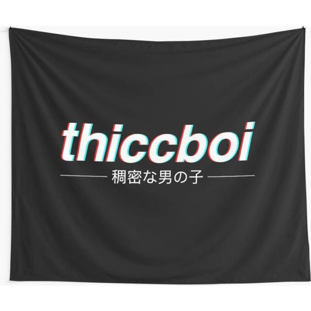 "Tapestry 60x50inch Aesthetic Japanese ""Thicc Boi"" Logo Wall Hanging Art DÃ©cor Living Room"