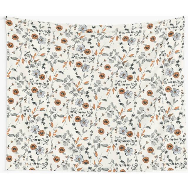 Tapestry 60x50inch Orange Flower Pattern Wall Hanging Art DÃ©cor Living Room