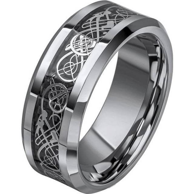 Stainless Steel Tungsten Filigree Ring R3863 / Size 58