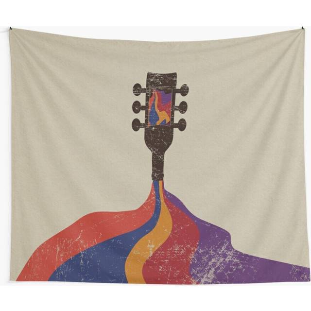 Tapestry 60x50inch Guitar Half Full of Wine Wall Hanging Art DÃ©cor Living Room