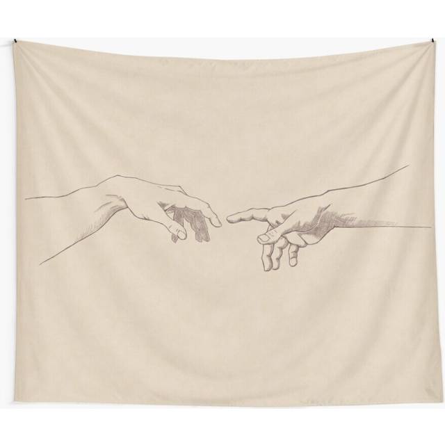 Tapestry 60x50inch Dark Academia: Creation of Adam Sketch Wall Hanging Art DÃ©cor Living Room