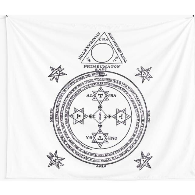Tapestry 60x50inch Solomon Circle Goetia Black n White Wall Hanging Art DÃ©cor Living Room