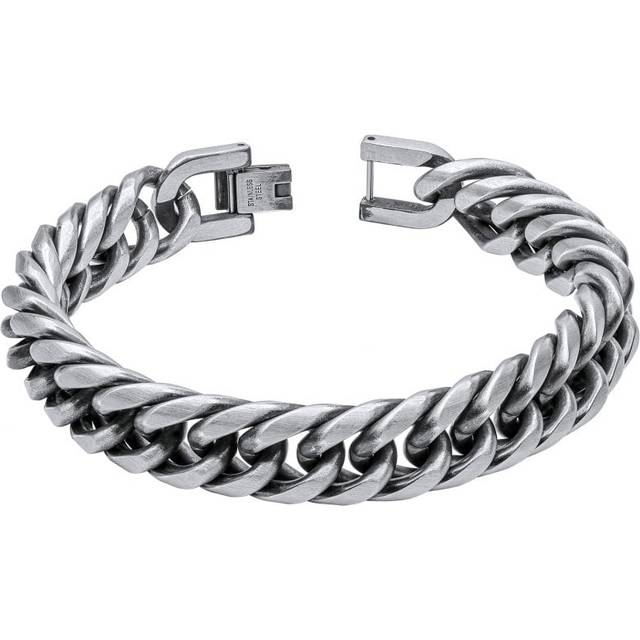 Stainless Steel Oxidised Heavy Weight Foxtail Bracelet B5454