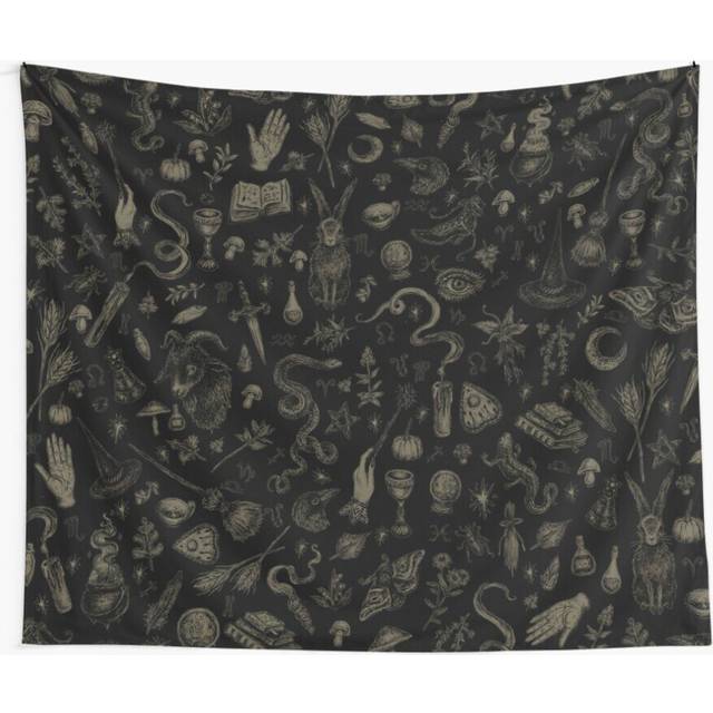 Tapestry 60x50inch Just Witch Things (black and beige) Wall Hanging Art DÃ©cor Living Room