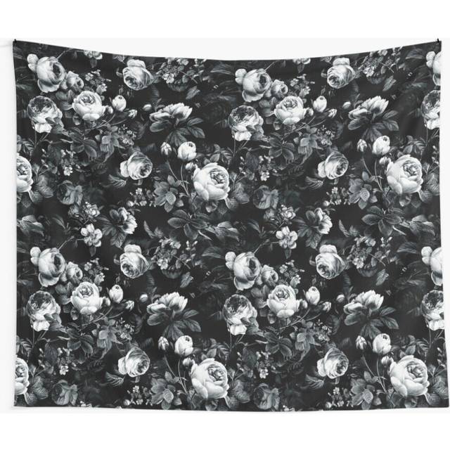 Tapestry 60x50inch Roses Black and White Wall Hanging Art DÃ©cor Living Room