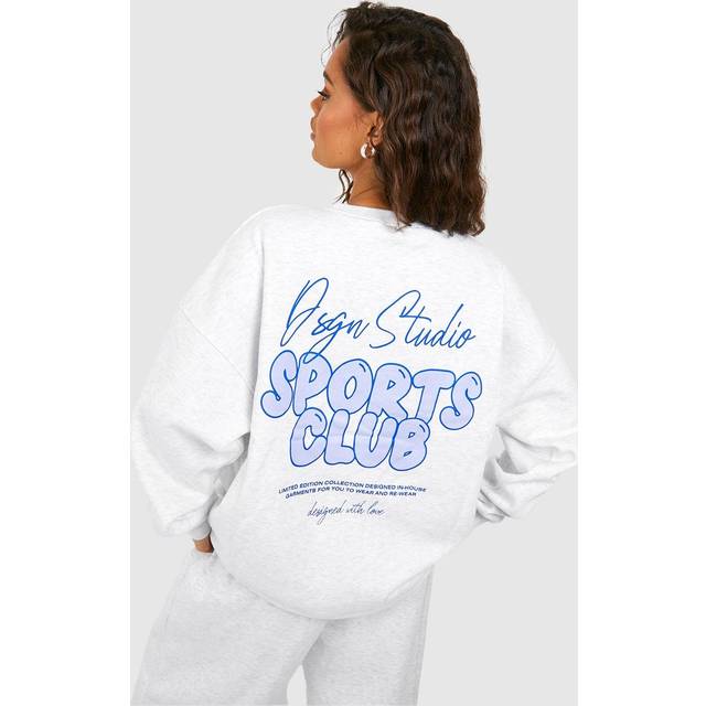 Womens DSGN Studio Sports Bubble Slogan Oversized Sweatshirt - Grey - S