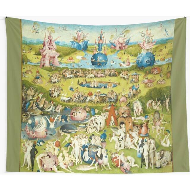 Tapestry 60x50inch HD Garden of Earthly Delights, by Hieronymus Bosch HIGH DEFINITION Wall Hanging Art DÃ©cor Living Room
