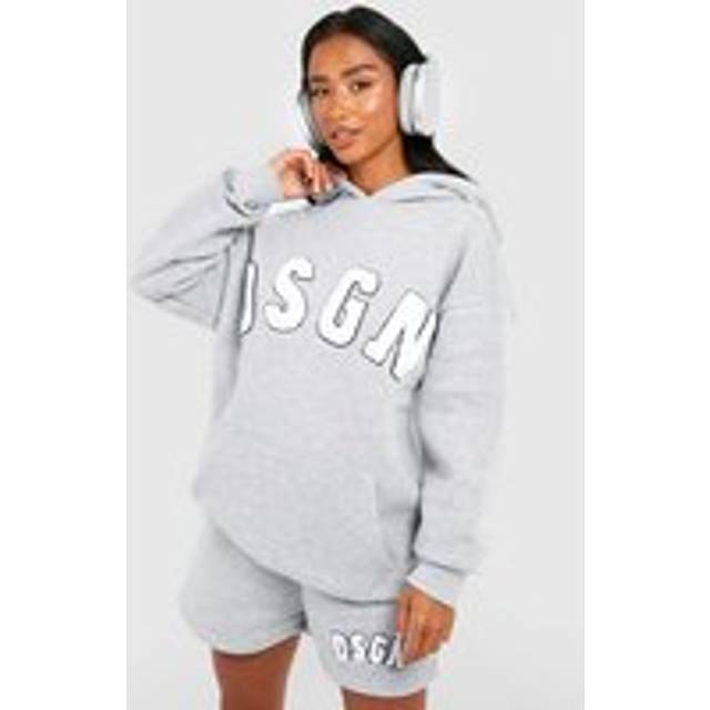 Womens Petite DSGN Studio Oversized Hoodie - Grey - L