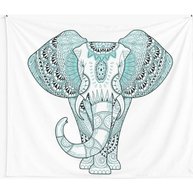 Tapestry 60x50inch Turquoise Elephant Wall Hanging Art DÃ©cor Living Room