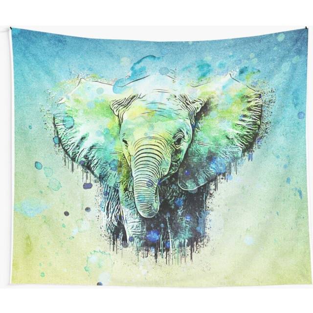 Tapestry 60x50inch watercolor elephant Wall Hanging Art DÃ©cor Living Room