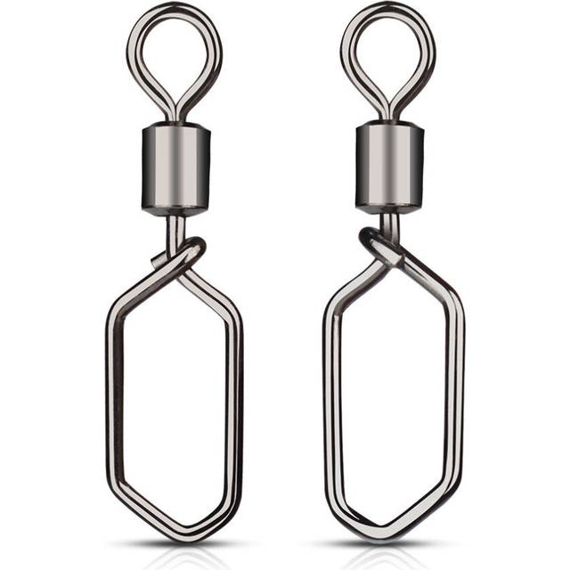 2SETS 10pcs/set   Hooked Snap Pin Stainless Steel Fishing Barrel Swivel Safety Snaps Hook Lure Accessories Connector Snap
